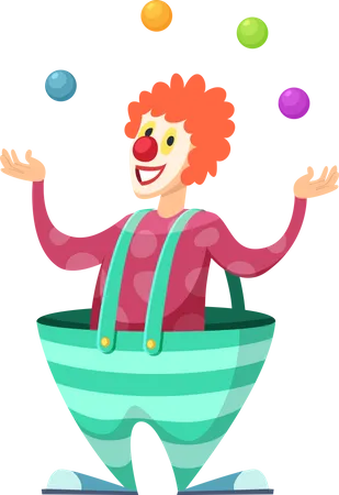Circus Cartoon Characters Mascots Isolate Illustration