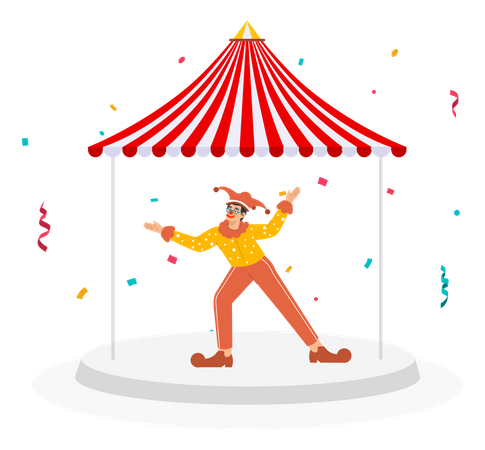 Jester in amusement park Illustration