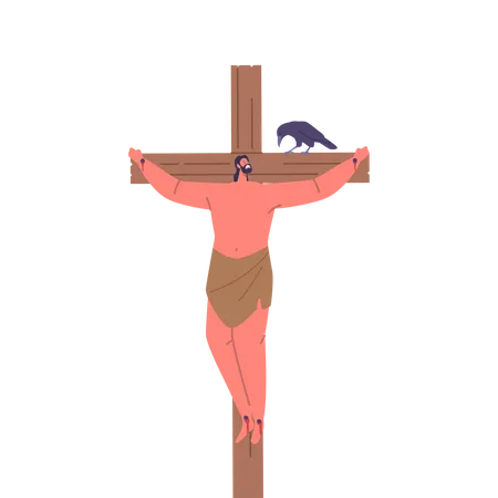 Gestas Biblical Character Or Bad Thief Was Crucified Alongside Jesus Known For His Criminal Acts His Crucifixion Is Significant Event In Christian Tradition Symbolizing Redemption And Forgiveness Illustration