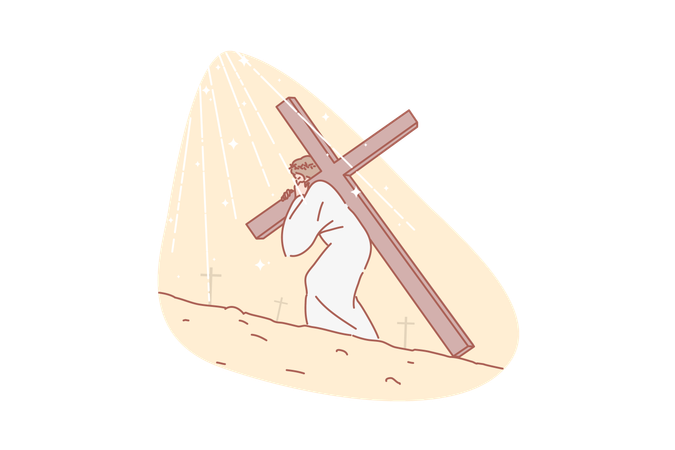 Jesus carrying cross  Illustration