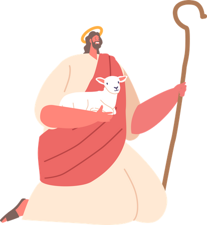 Jesus character as the shepherd  Illustration