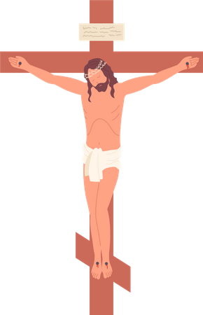 Jesus Christ crucified on cross  Illustration