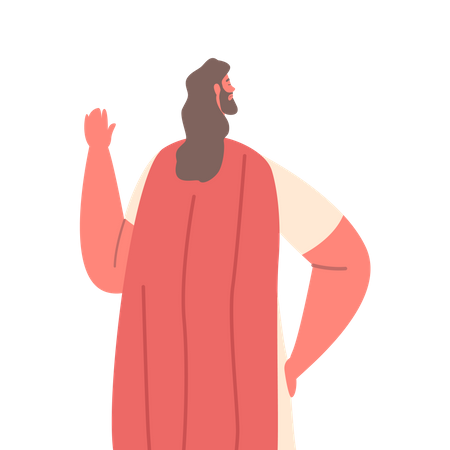 Jesus Christ Standing In Refusal Pose  Illustration