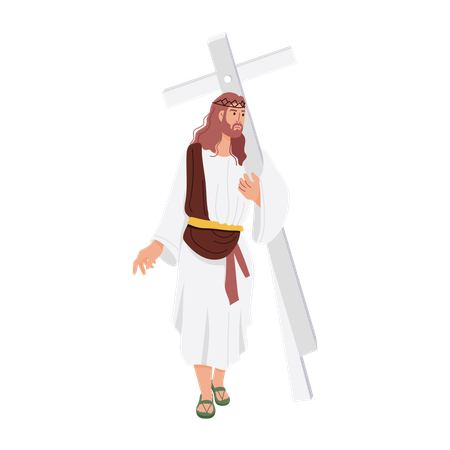 Jesus Christus trägt Kreuz  Illustration