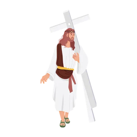 Jesus Christus trägt Kreuz  Illustration