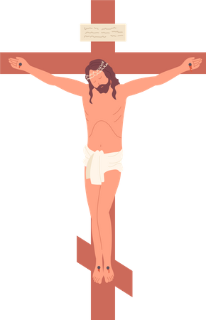 Jesus cristo crucificado na cruz  Ilustração