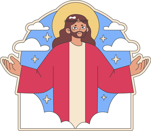 Jesus dá mensagem de amor a todos os cristãos  Ilustração