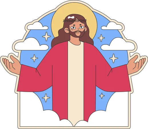 Jesus gives love message to all christians  Illustration