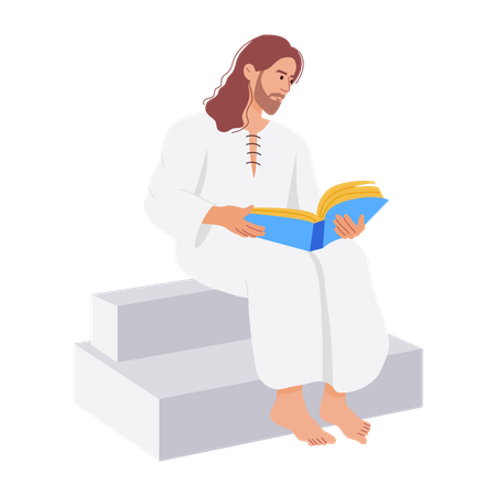 Jesús leyendo la biblia  Ilustración