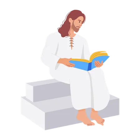 Jesús leyendo la biblia  Ilustración