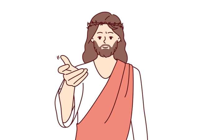 Jesus oferecendo a mão por ajuda  Ilustração