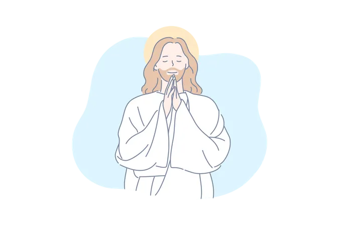 Jesus orando  Ilustração