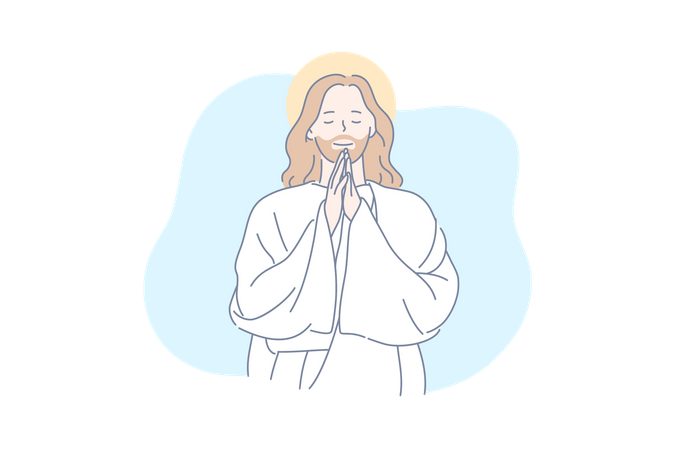 Jesus orando  Ilustração