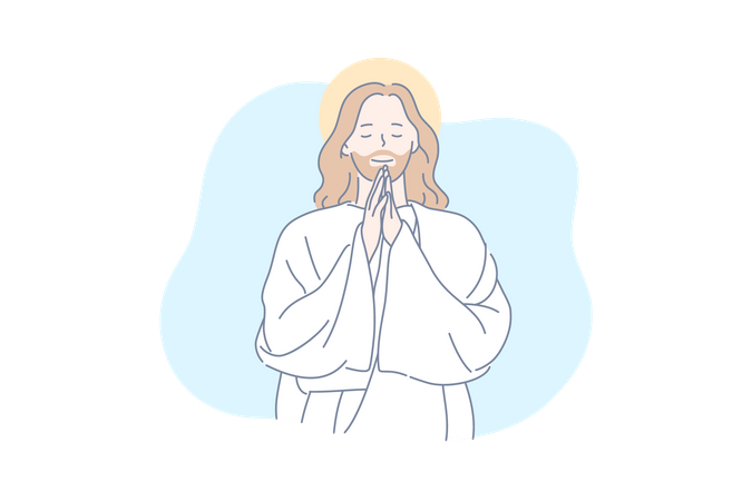 Jesus praying  Illustration