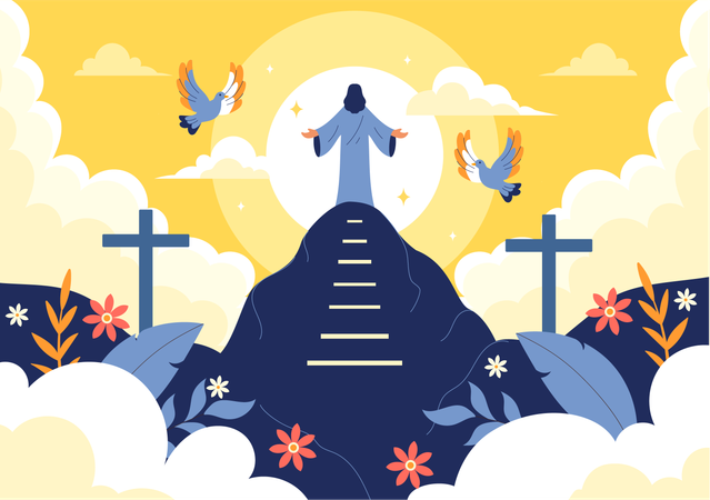 Jesus Rising To Heaven  Illustration