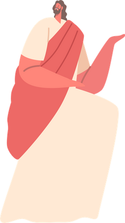 Jesus sit with hand gesturing  Illustration