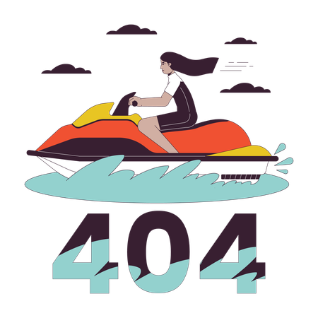 Jet ski riding error 404  Illustration