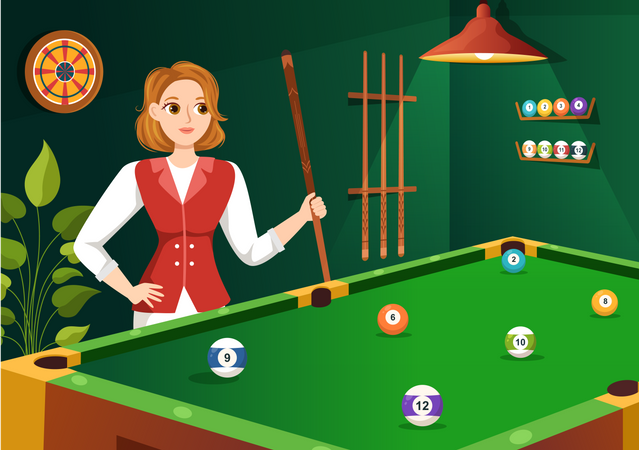 Jeu de billard  Illustration