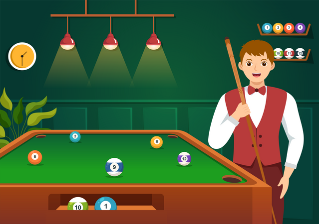 Jeu de billard  Illustration