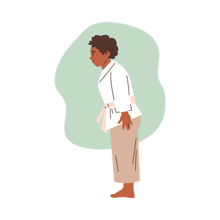 Un jeune athlète de karaté en kimono s'incline avant un combat d'entraînement  Illustration