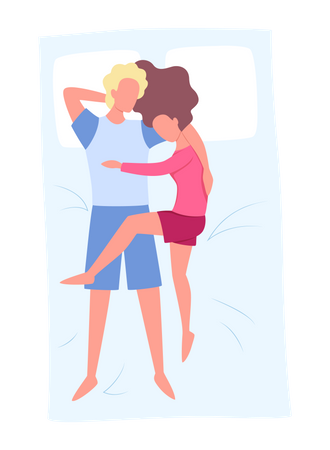 Jeune couple dormant ensemble  Illustration