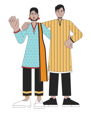 Jeune couple indien  Illustration