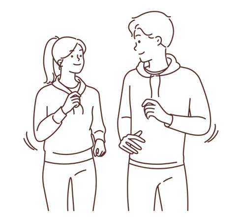 Jeune couple faisant du jogging  Illustration