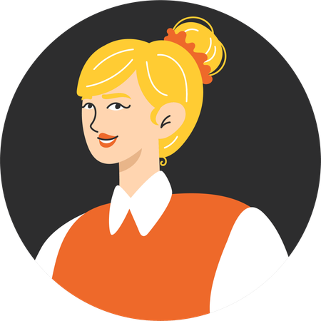 Jeune étudiante blonde moderne  Illustration
