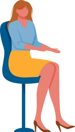 Jeune femme assise sur une chaise  Illustration