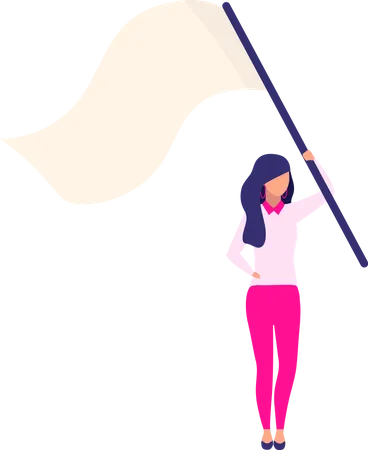 Jeune femme avec drapeau  Illustration