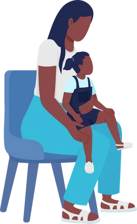 Jeune femme avec enfant  Illustration