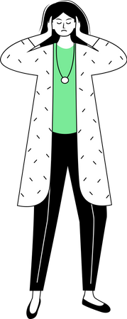 Jeune femme avec surcharge auditive  Illustration