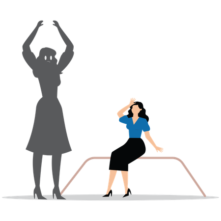 Jeune femme ayant des crises de panique  Illustration