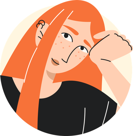 Jeune femme blanche aux cheveux roux  Illustration
