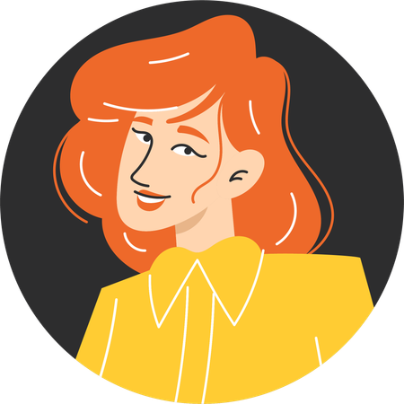 Jeune femme blanche moderne aux cheveux roux  Illustration