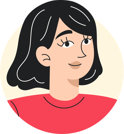 Jeune femme blanche souriante  Illustration
