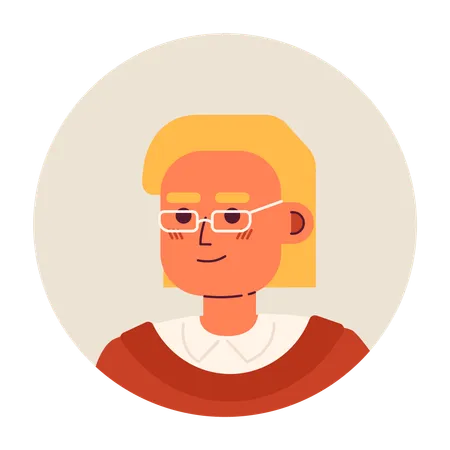 Jeune femme blonde à lunettes  Illustration