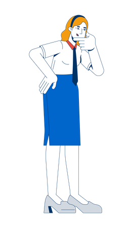 Jeune femme d'affaires en posture de réflexion  Illustration