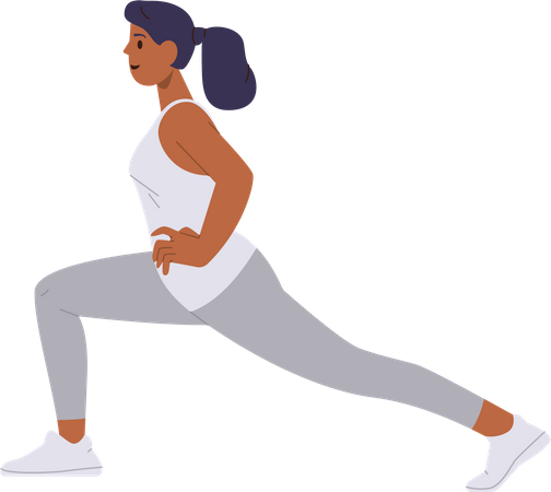 Jeune femme de remise en forme faisant de l'exercice physique de flexibilité de yoga  Illustration