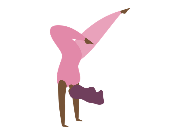 Jeune femme faisant du yoga  Illustration