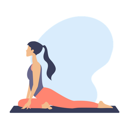 Jeune femme faisant du yoga  Illustration