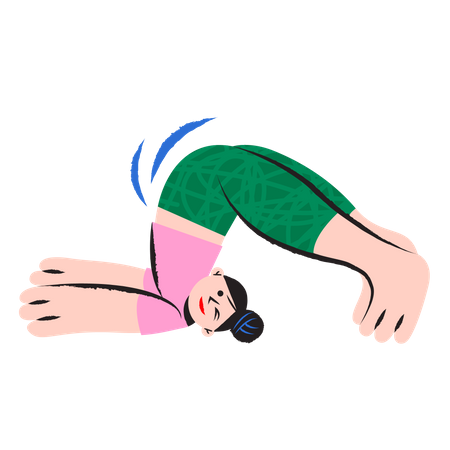 Jeune femme faisant du yoga  Illustration