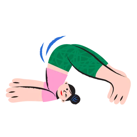 Jeune femme faisant du yoga  Illustration