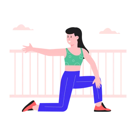 Jeune femme faisant du yoga  Illustration