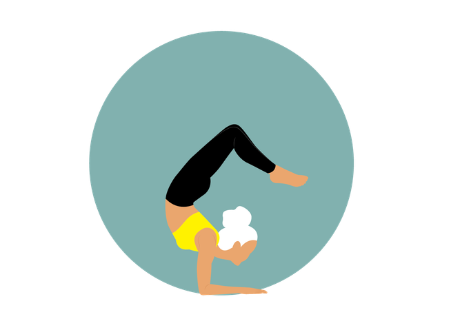 Jeune femme faisant Vrschikasana  Illustration