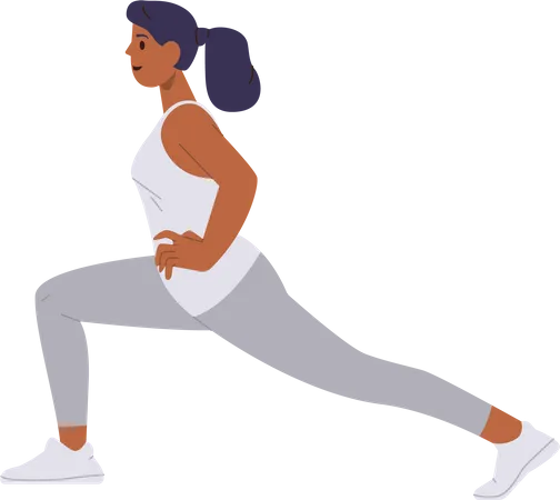 Jeune femme de remise en forme faisant de l'exercice physique de flexibilité de yoga  Illustration