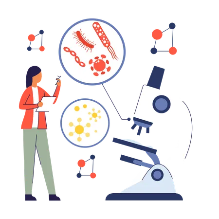 Jeune femme Génie Microbien  Illustration