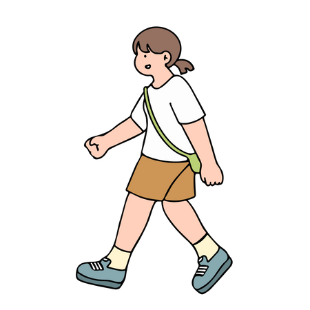 Jeune femme qui marche  Illustration