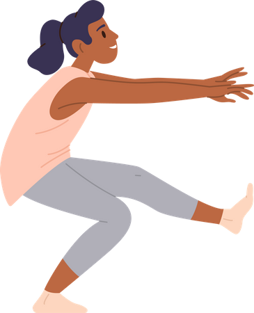 Jeune femme pratiquant l'exercice de yoga  Illustration