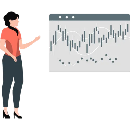 Jeune femme présentant la bourse  Illustration